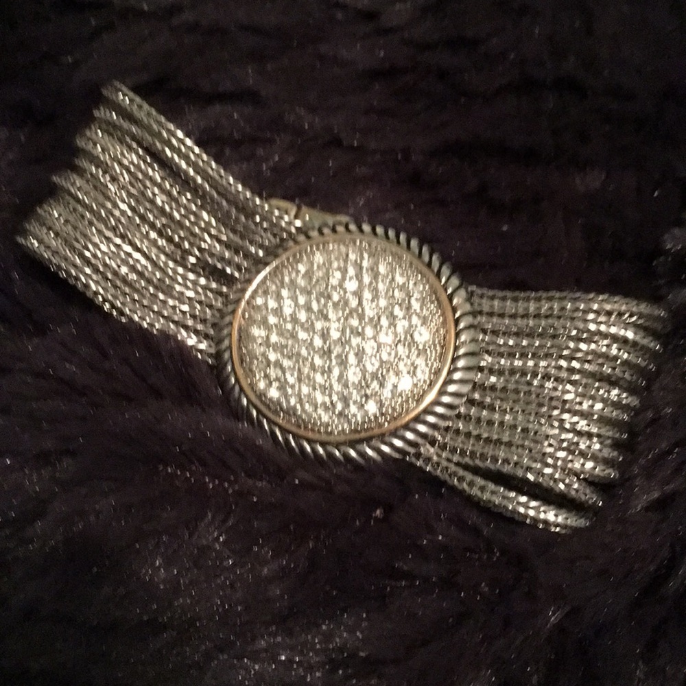 Mixed metal pave bracelet